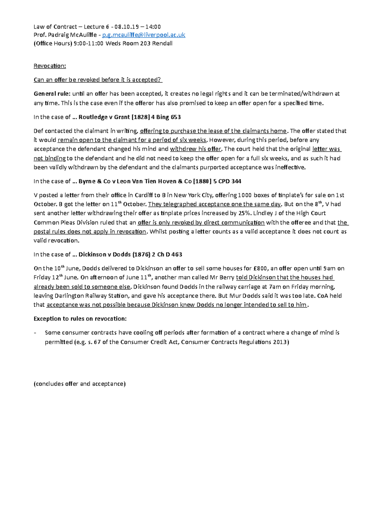 Consideration Promissory Estoppel Law Of Contract Lecture 6 08 10 14 Prof Padraig Consideration Promissory Estoppel Law Of Contract Lecture 6 08 10 14 Prof Padraig