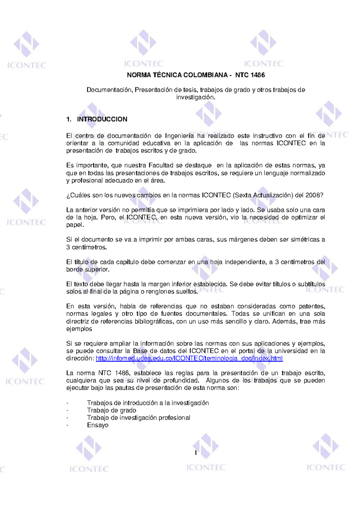 Normas Icontec NTC 1486 - NORMA TÉCNICA COLOMBIANA - NTC 1486 ...