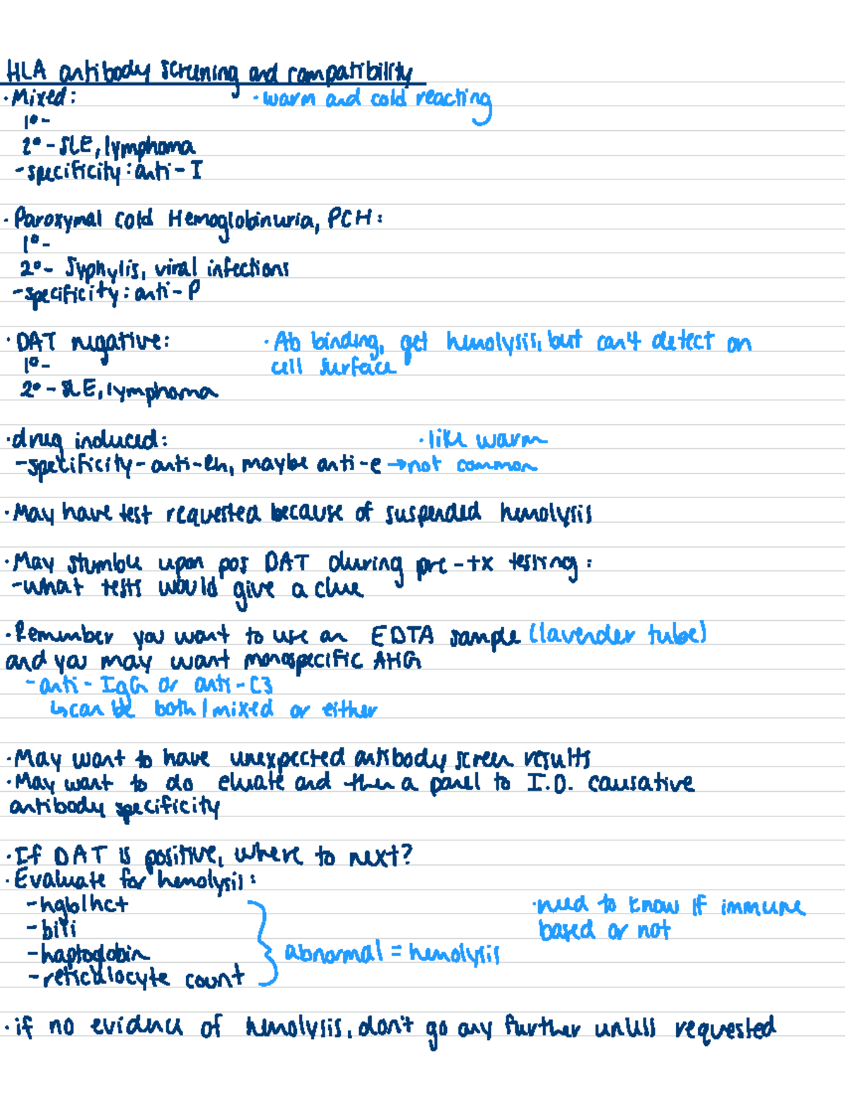 BLD 435 lecture notes - HLA antibody screening and compatibility 10 - 2 ...