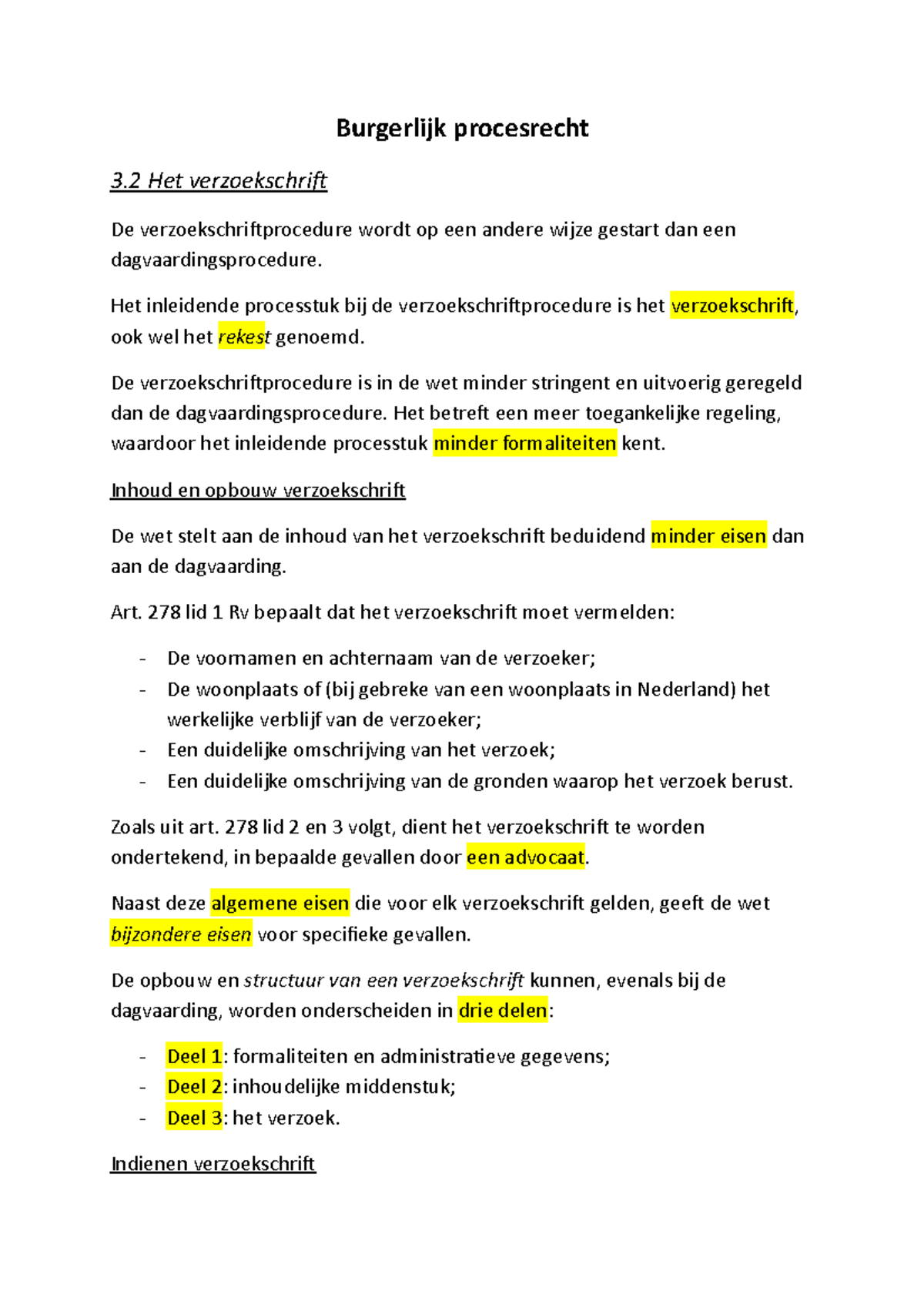 Samenvatting Burgerlijk Procesrecht - Burgerlijk Procesrecht 3 Het ...