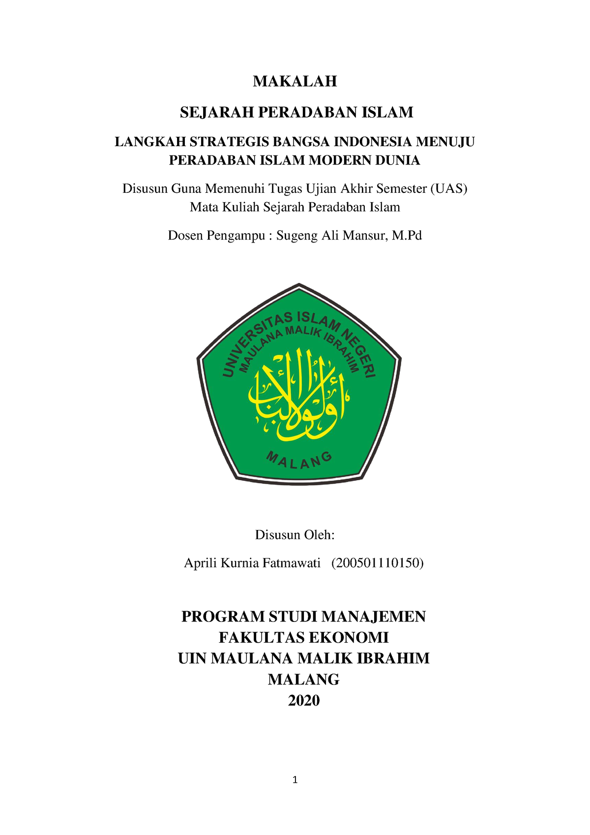 Makalah Sejarah Peradaban Islam: Langkah Strategis Bangsa Indonesia ...