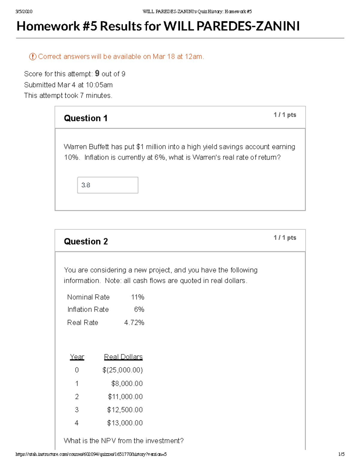 finance homework answers