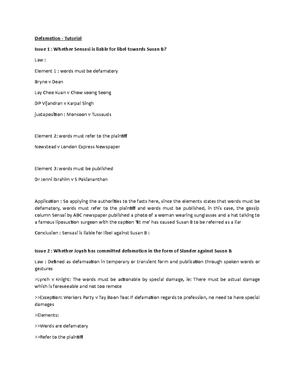 example of defamation case in malaysia