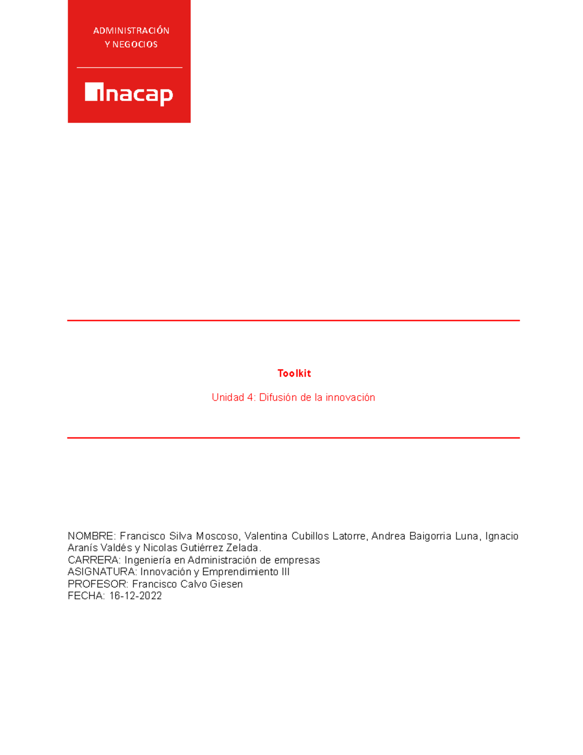 EVA4 Toolkit Valentina Cubillos Francisco Silva Andrea Baigorria ...
