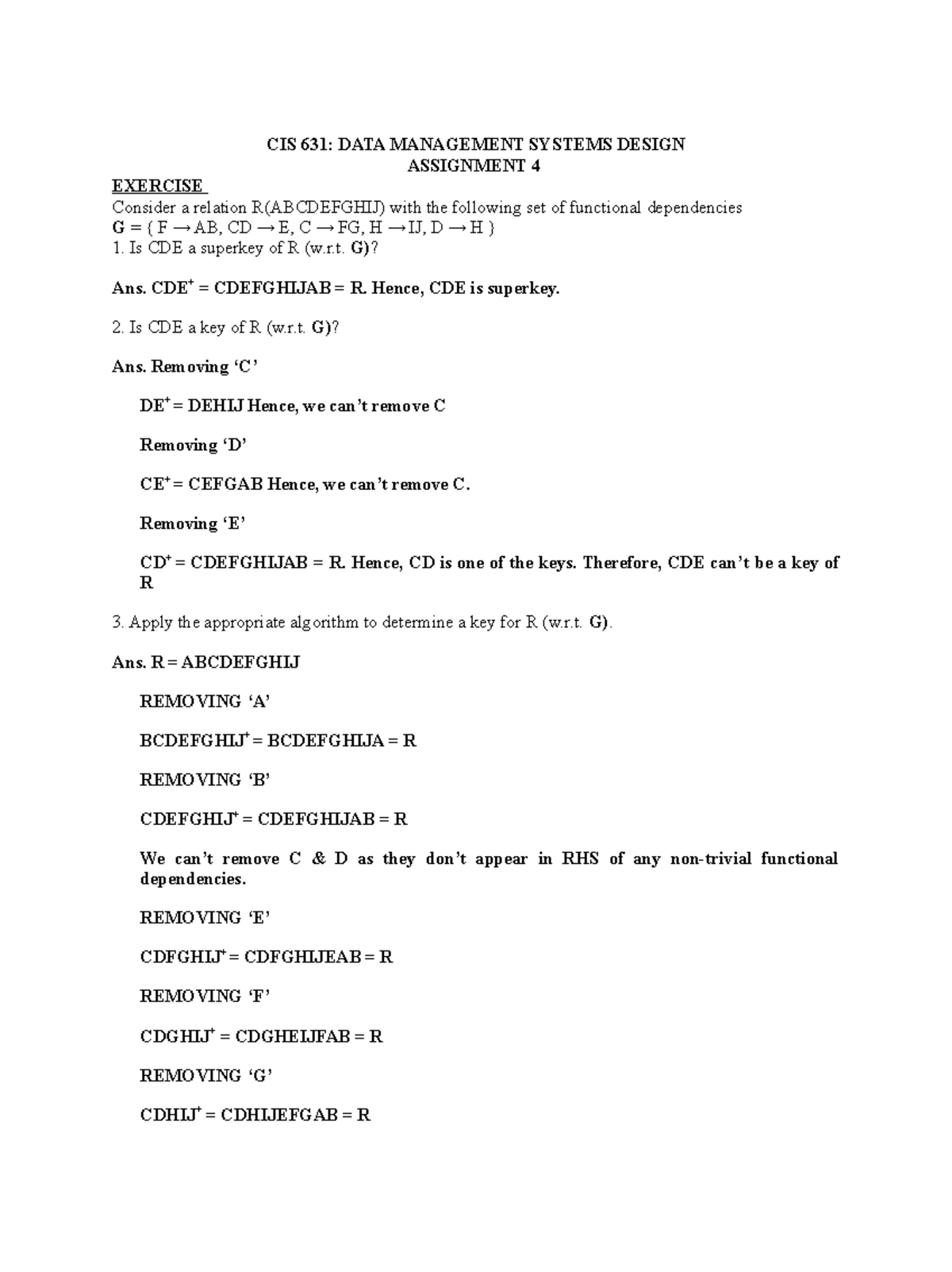 Assignment 4 Cs 631 Data Mgt Systems Design Studocu