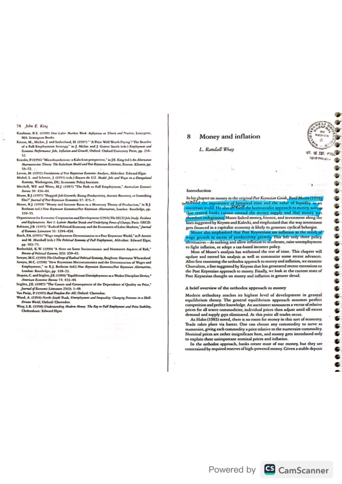 Money AND Inflation - Randall WRAY - 78 John E. King Kaufman, B. (1988 ...