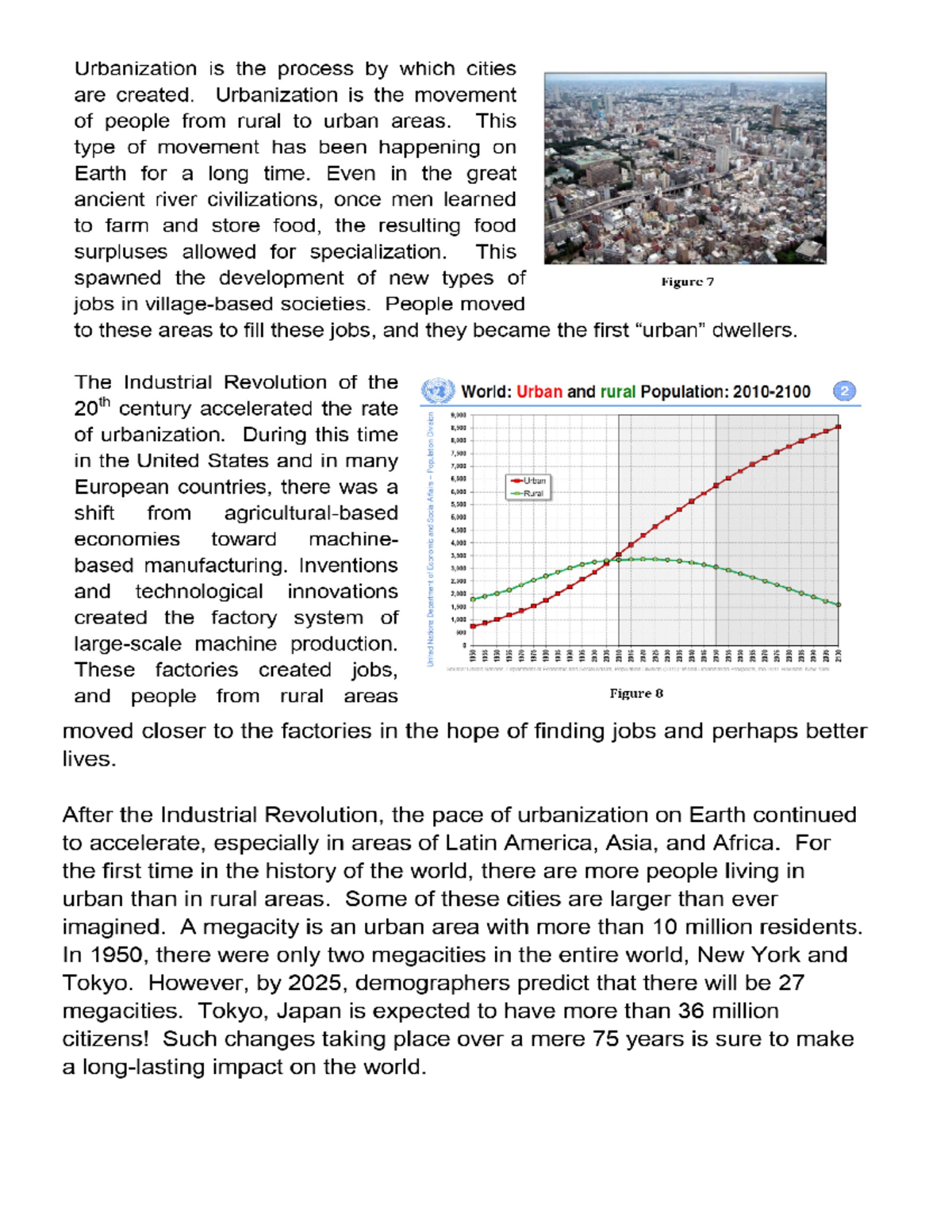 Urbanization “concrete jungle” (cities) SOME POSSIBLE ESSAY TOPICS