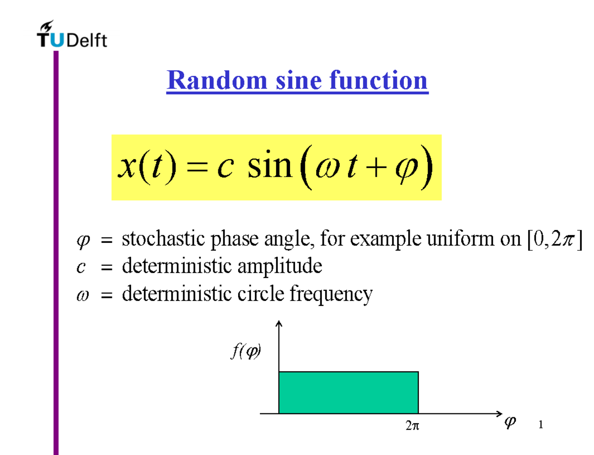 Random vibrations 2 random process Random sine function xtct ()sin