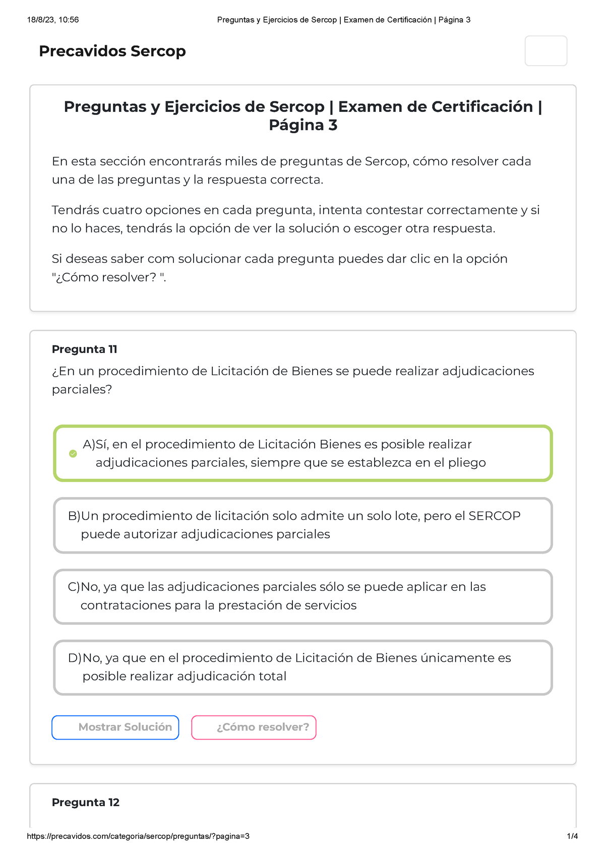 Preguntas Y Ejercicios De Sercop Examen De Certificación Página 3 ...