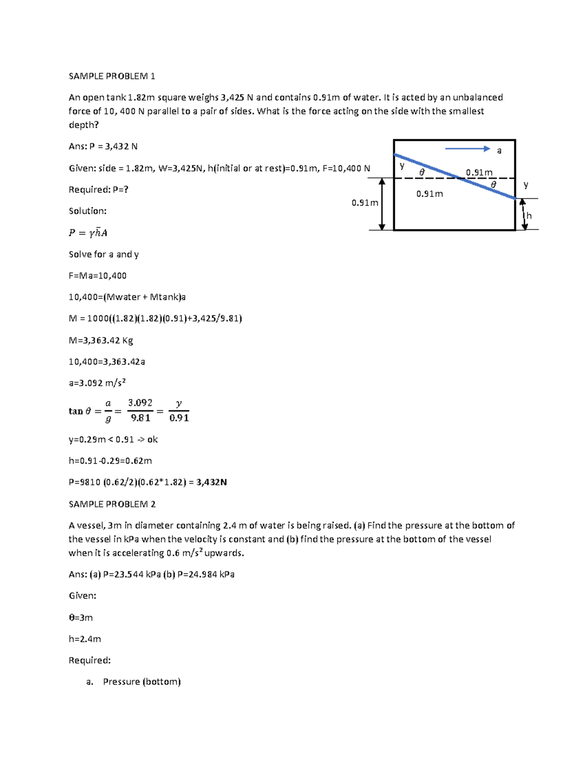 solved-an-open-tank-square-weighs-3-425n-and-59-off