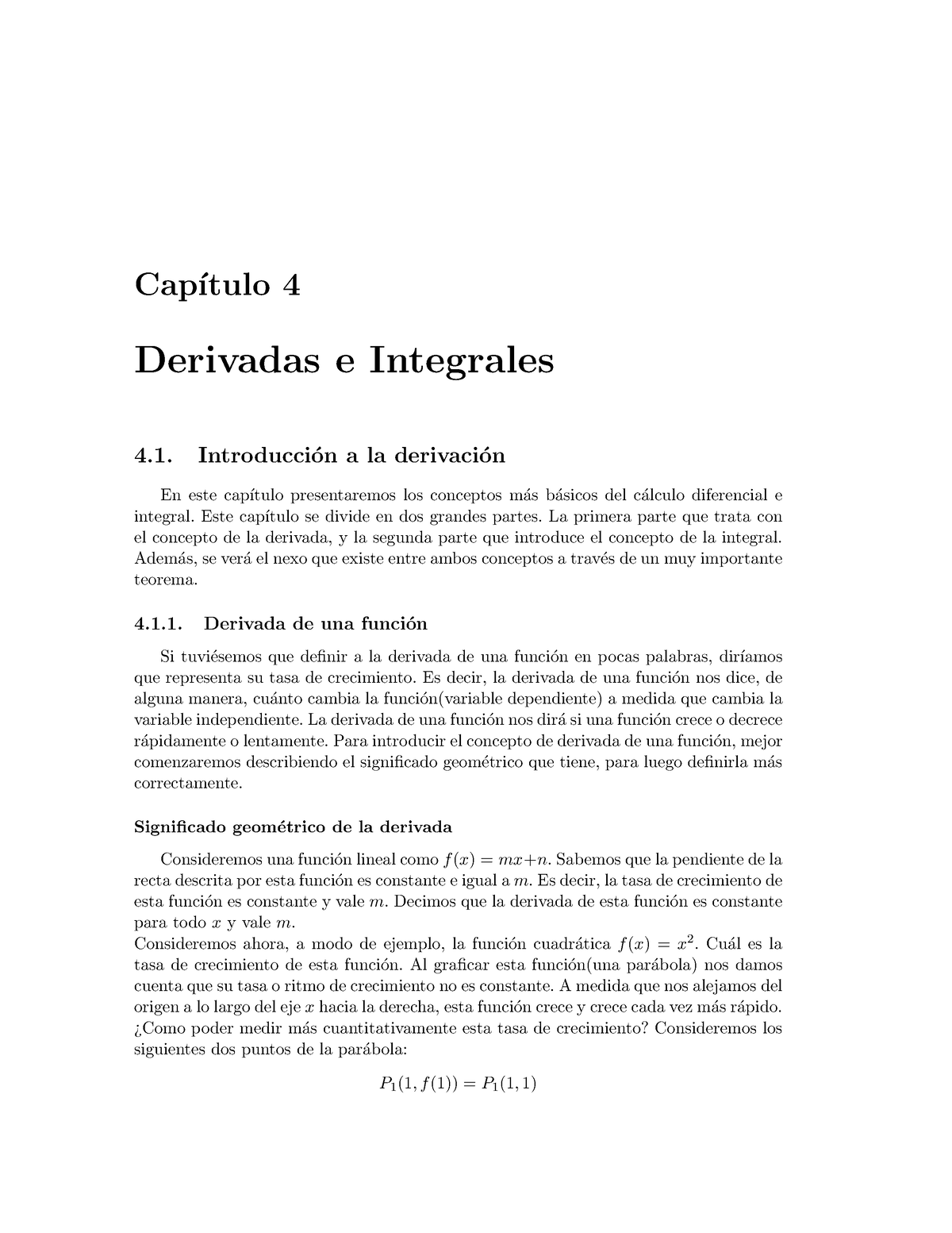 Derivadas E Integrales Apunte Para Princ - Cap ́ıtulo 4 Derivadas E ...