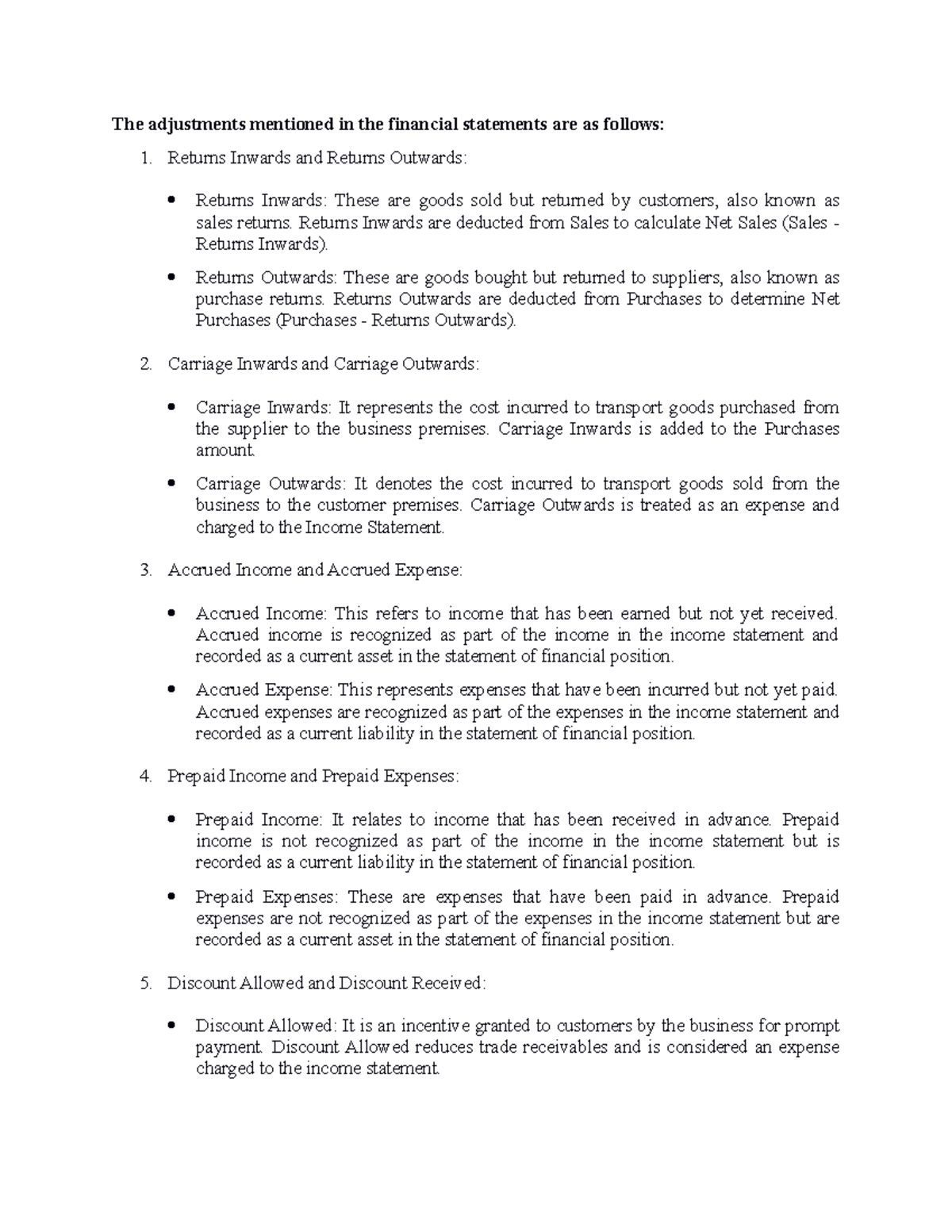 Adjustment in the financial statements 2023 - Business in Information ...