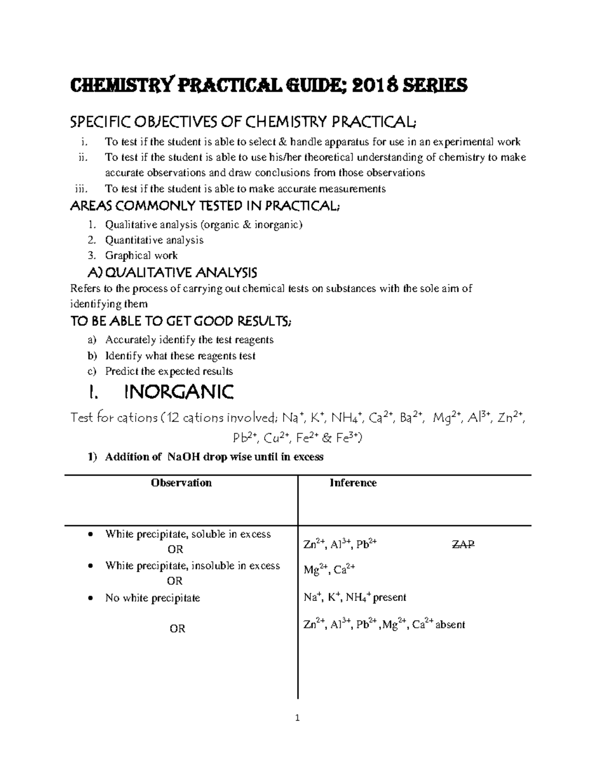 CHEM Practical Guide - CHEMISTRY PRACTICAL GUIDE; 2018 SERIES SPECIFIC ...