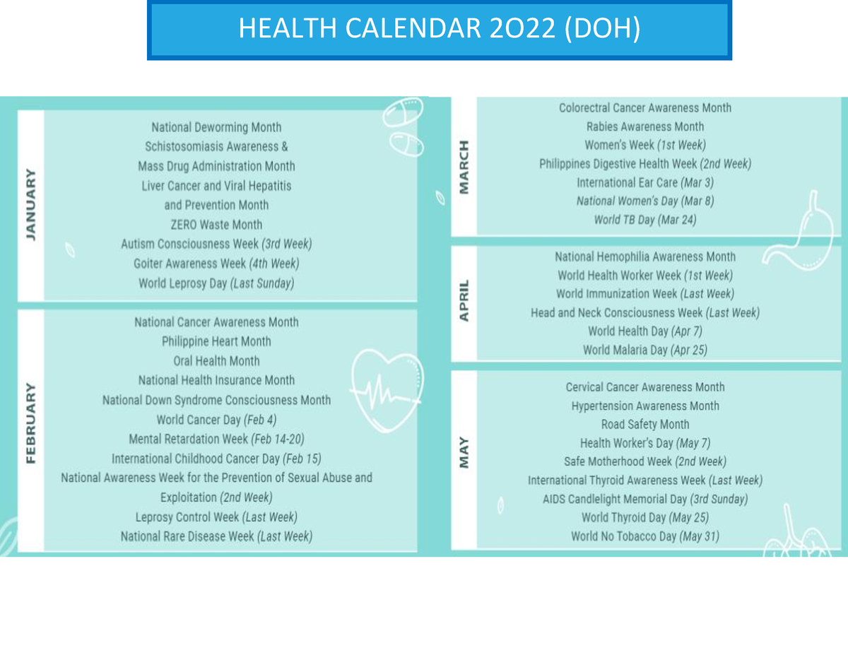 Doh 2025 Calendar Of Health Events - Ronna Kaycee