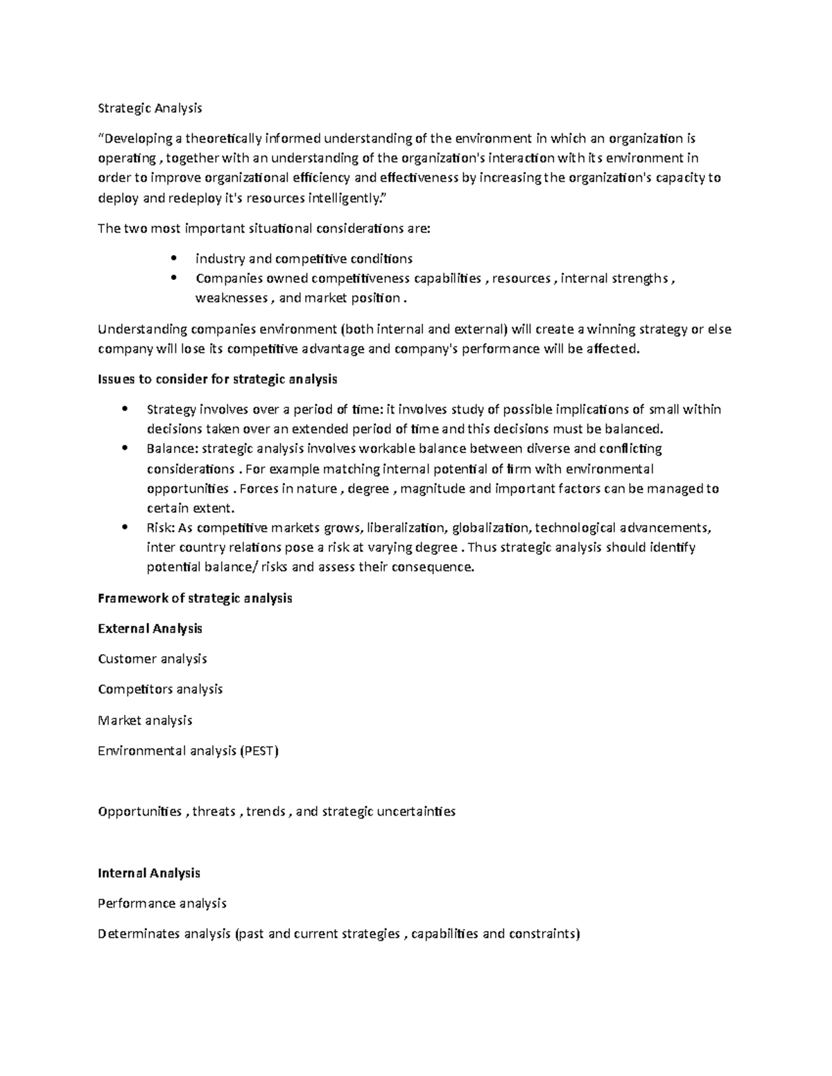 Management accounting 11 - Strategic Analysis “Developing a ...