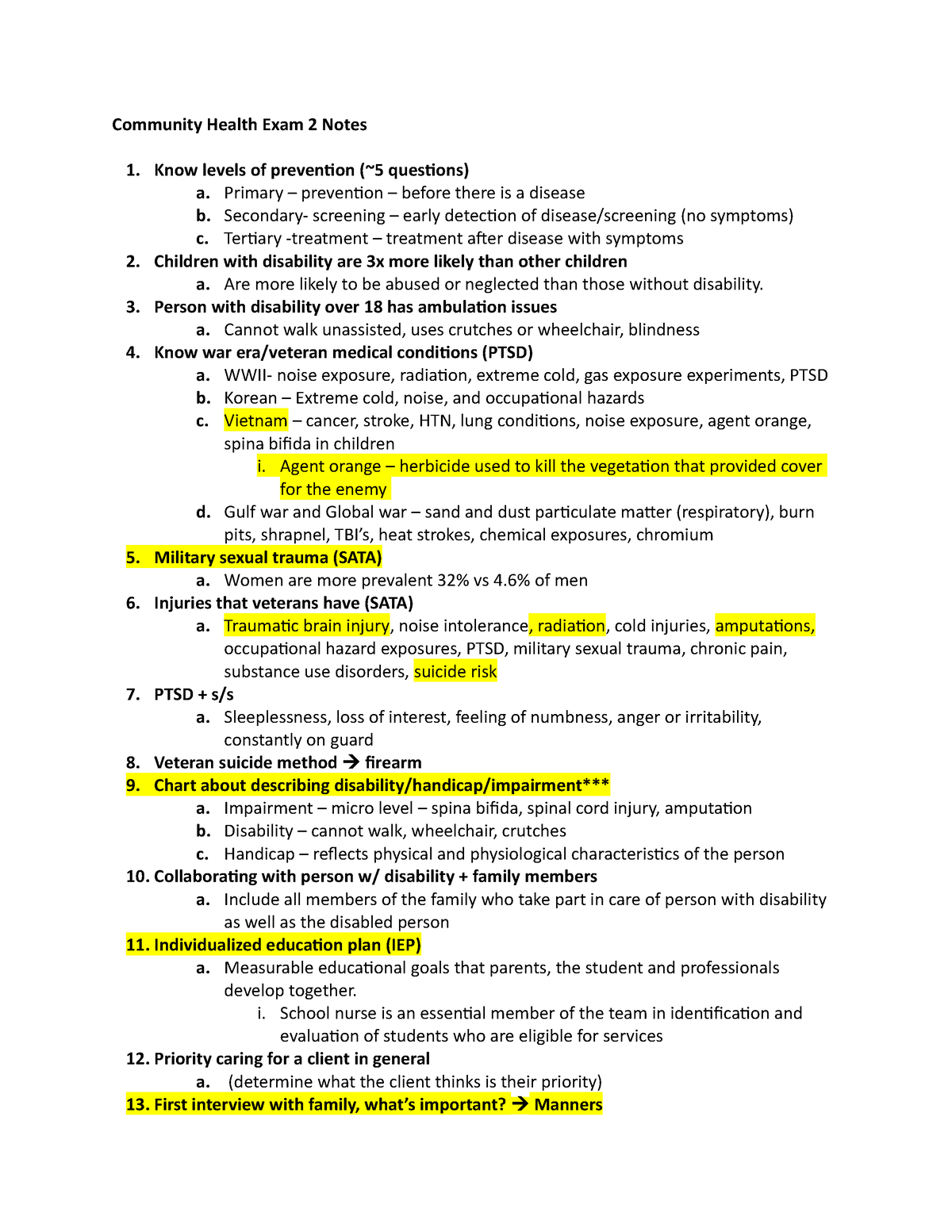 PH exam 2 - notes from Prof Walden's course containing exam 2 material -  PUBLIC HEALTH EXAM 2 - Studocu