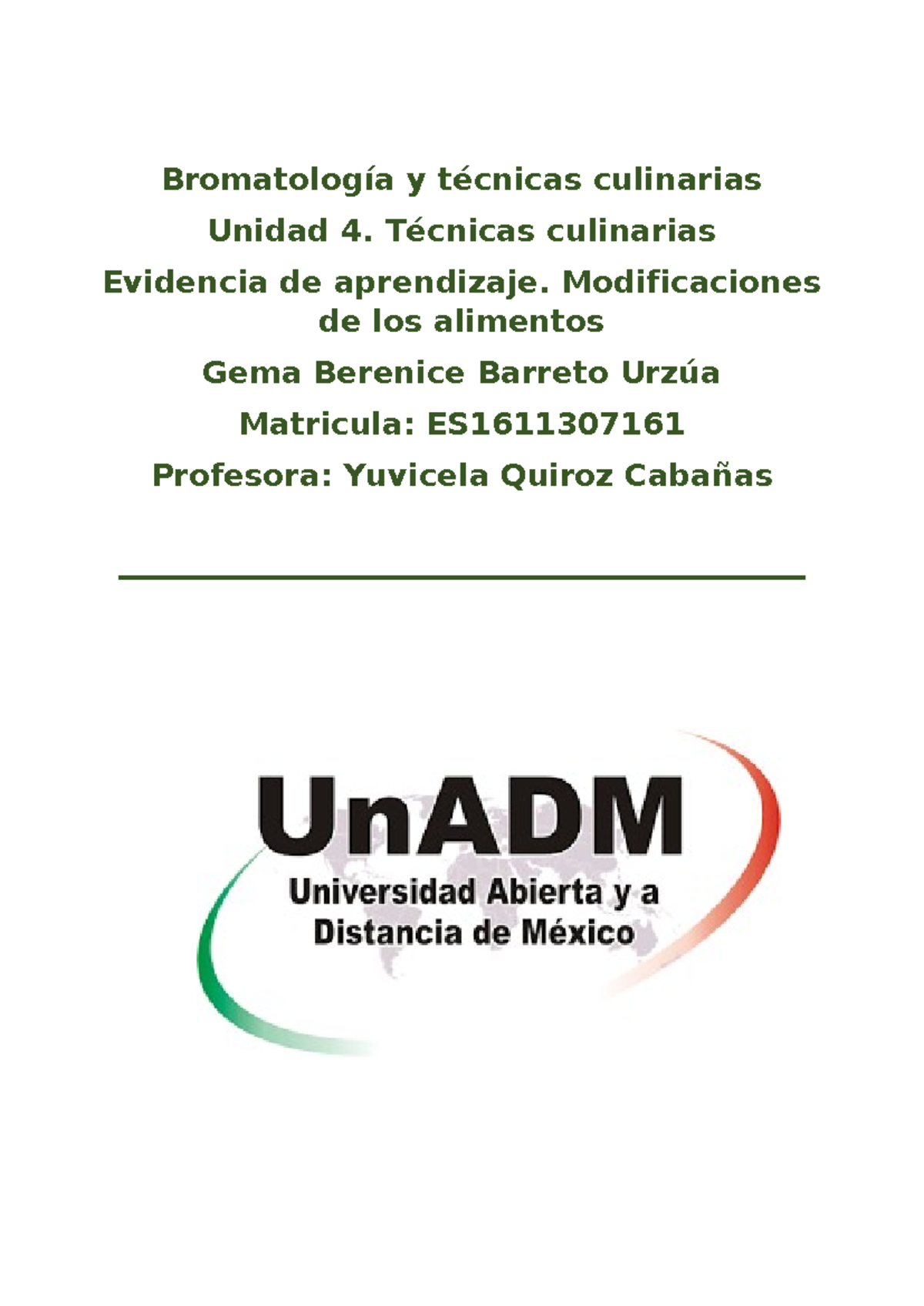 NBTC U4 EA GBBU - En esta actividad, se diseñarás y preparará un ...