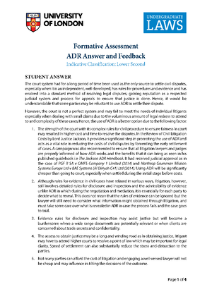 Use of ADR; Principles - An excellent move into using dispute ...