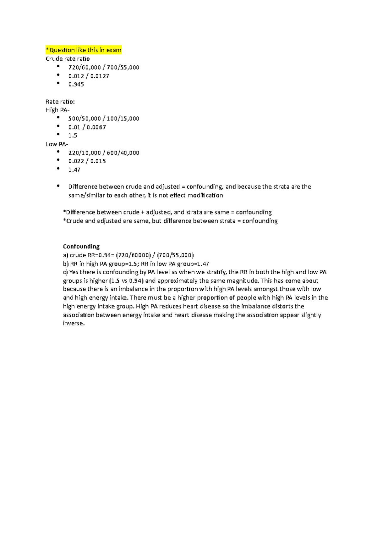  Crude Rate Ratio And Confounding Question Like This In Exam Crude 
