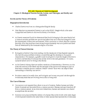 Chapter 1 Quiz Notes - Summary Theories of Development - FCL 432 ...