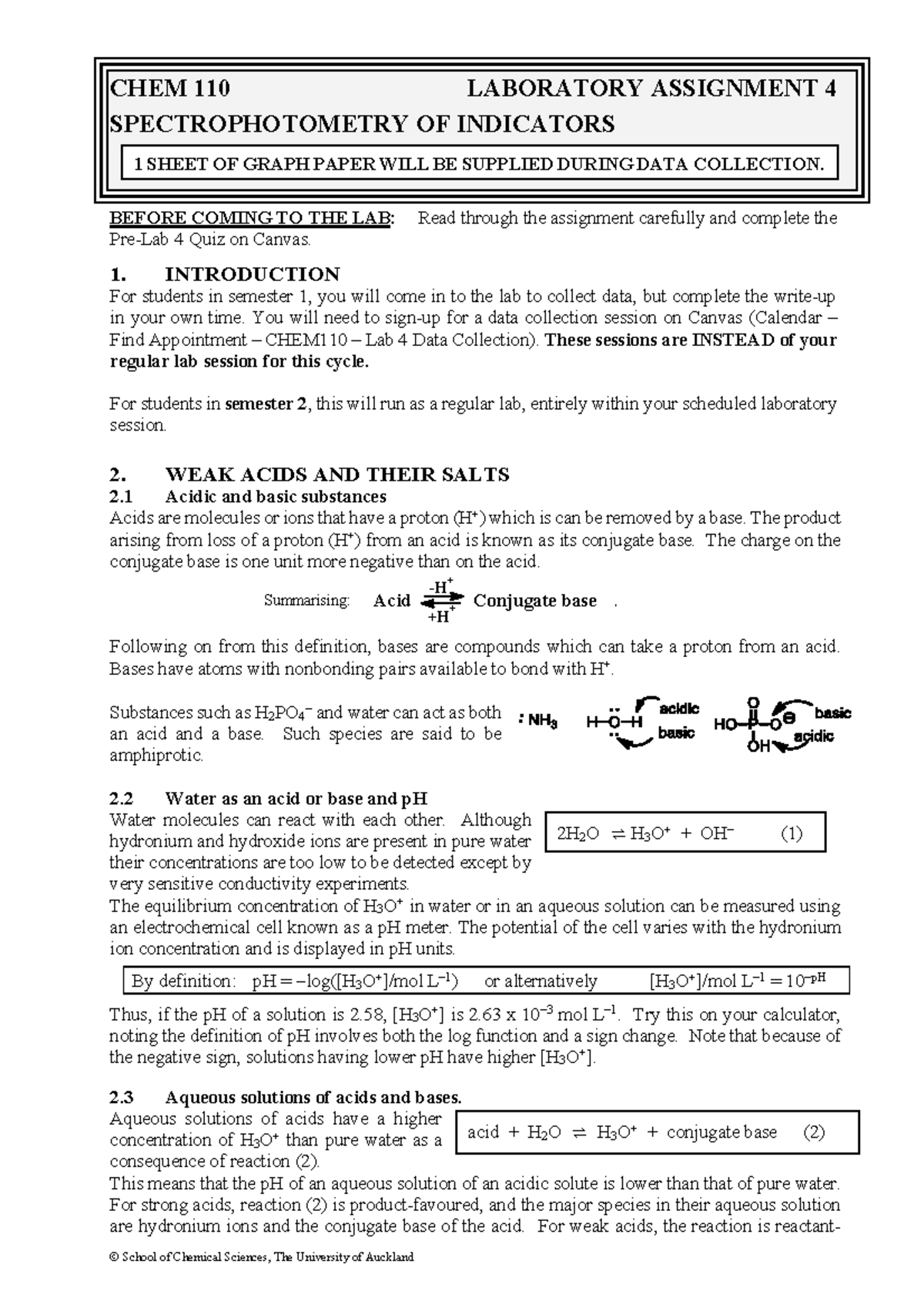 2020 Lab Ass4 Spectrophotometry 2 CHEM 110 LABORATORY ASSIGNMENT 4 SPECTROPHOTOMETRY OF