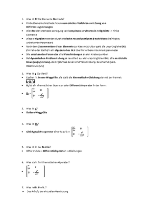 FEM-Mitschrift - Wintersemester, Prof. Eller - Finite Elemente In Der ...