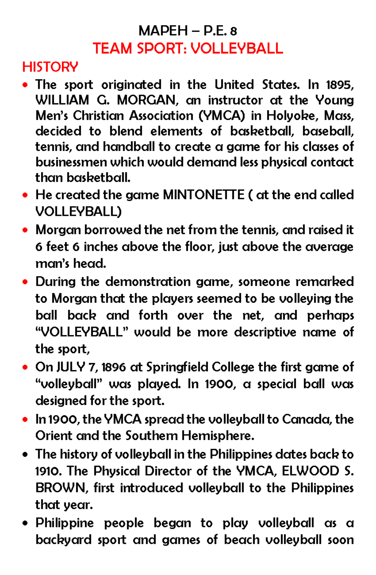 Historyfacilitiesandequipmentsofvolleyball compress MAPEH P. 8