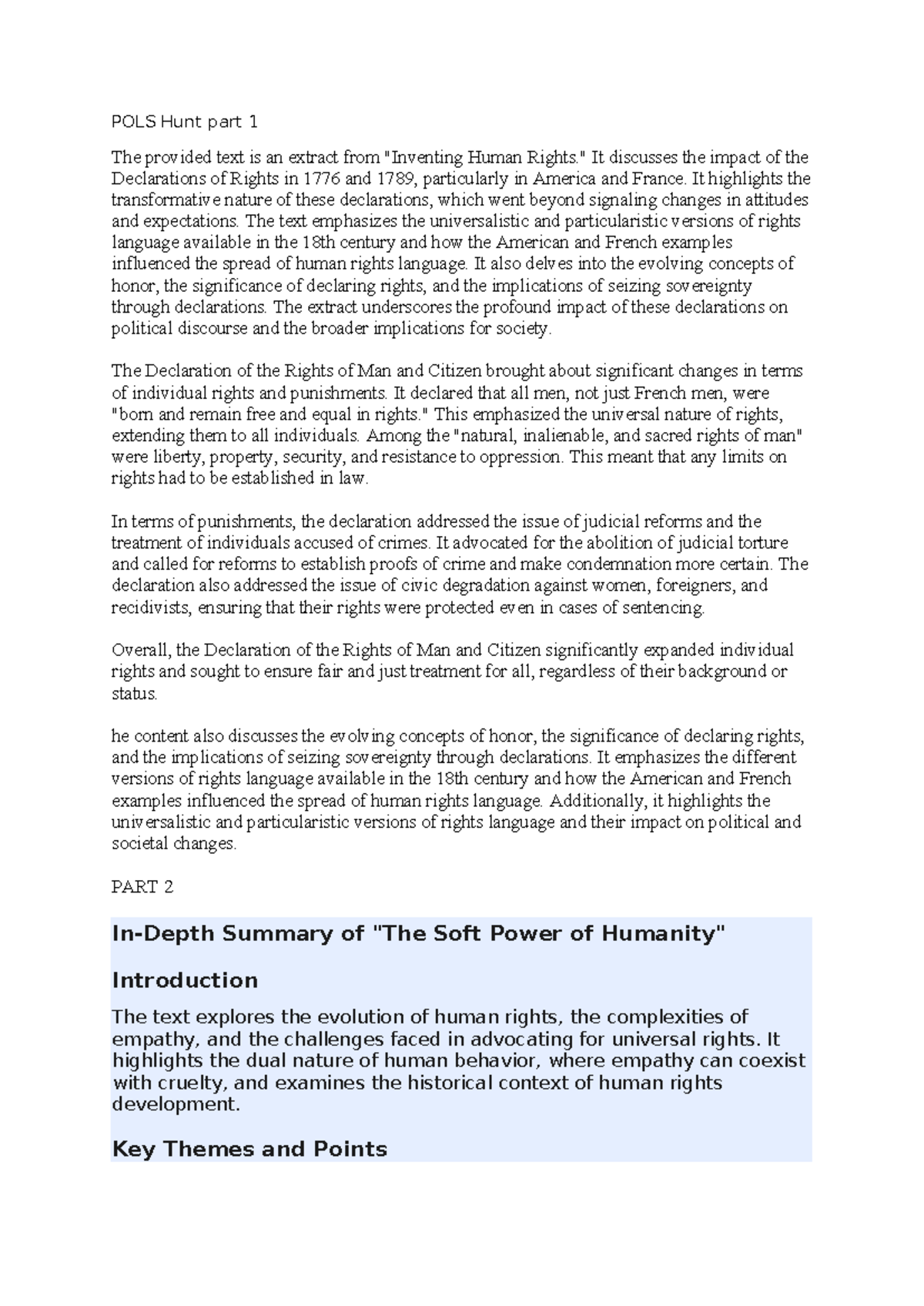POLS study notes - Summary Political Studies - POLS Hunt part 1 The ...