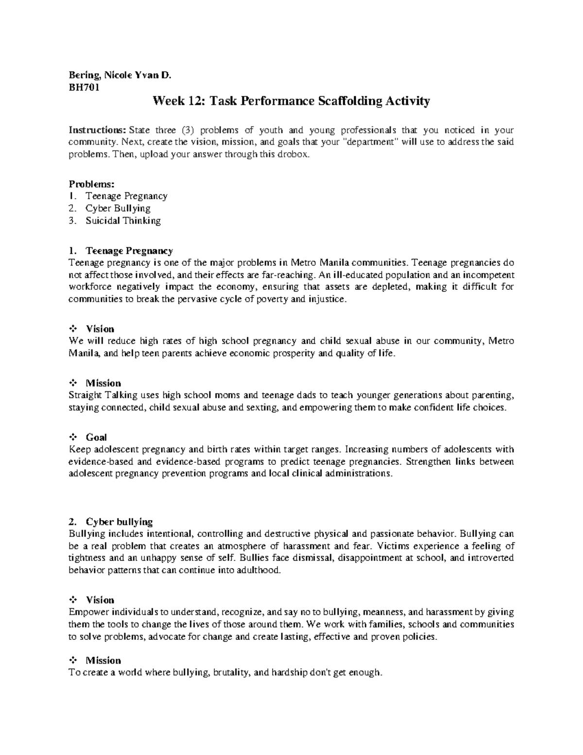 Bering Week 12 Task Performance Scaffolding Activity - Bering, Nicole ...