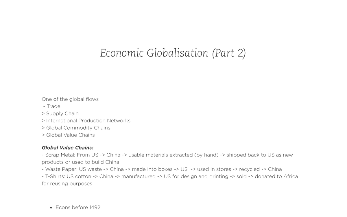 globalisation essay economics grade 11