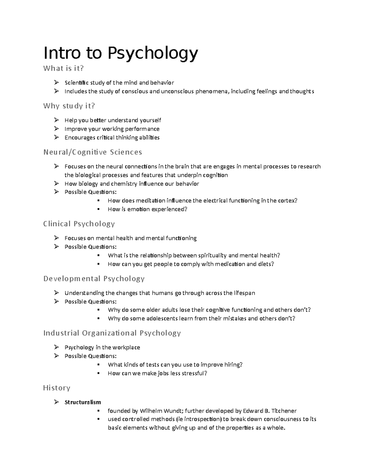 Week 1, 2, 3, 4 Notes - General Psychology Dr. Lingfei Luan Week 1 and ...