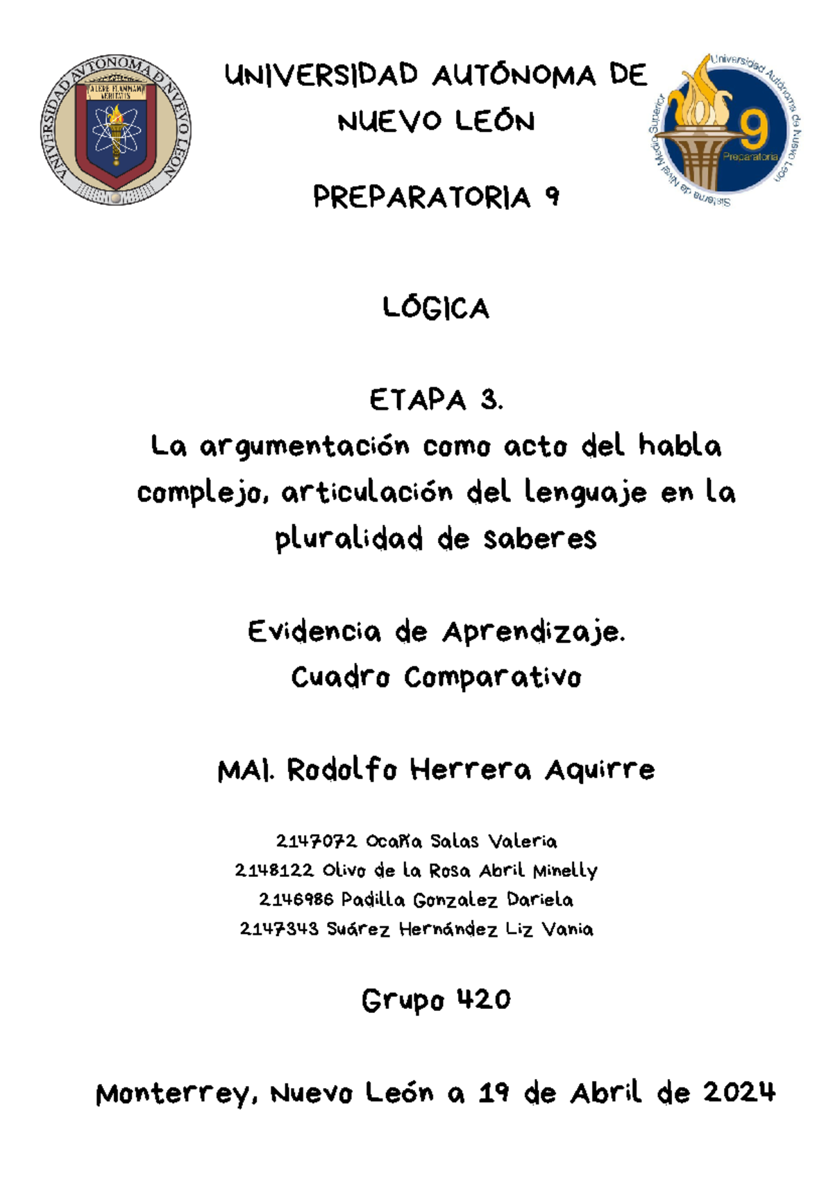 Evidencia Etapa 3 - UNIVERSIDAD AUTÓNOMA DE NUEVO LEÓN PREPARATORIA 9 ...