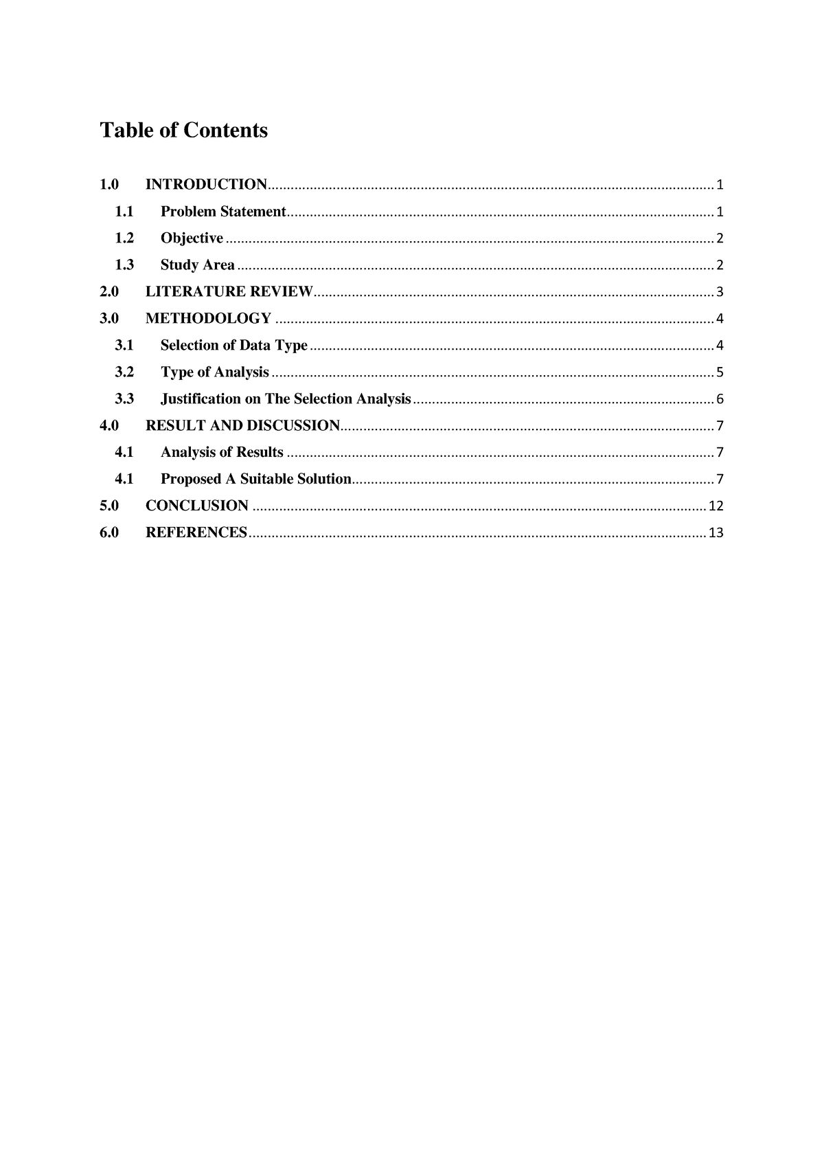 Individual Assignment - Table of Contents 1 - Studocu