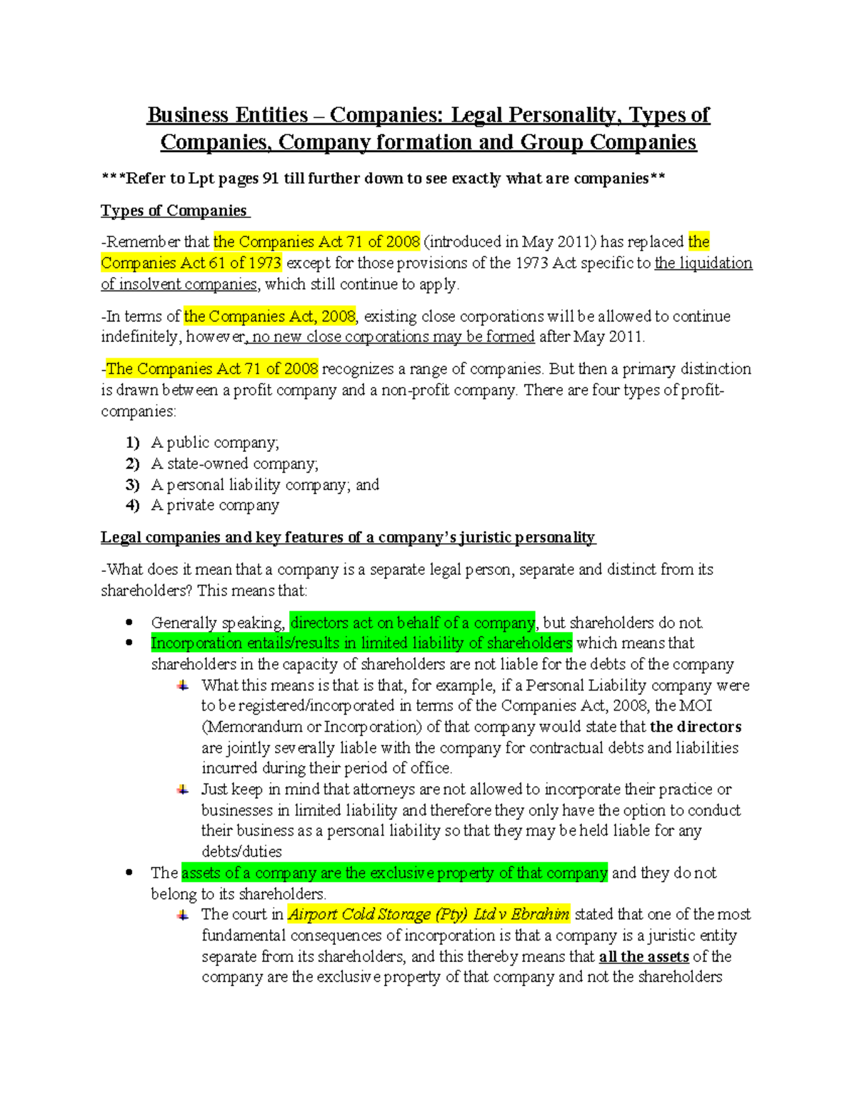 BE (Companies) - Summary Business Entities - Business Entities ...