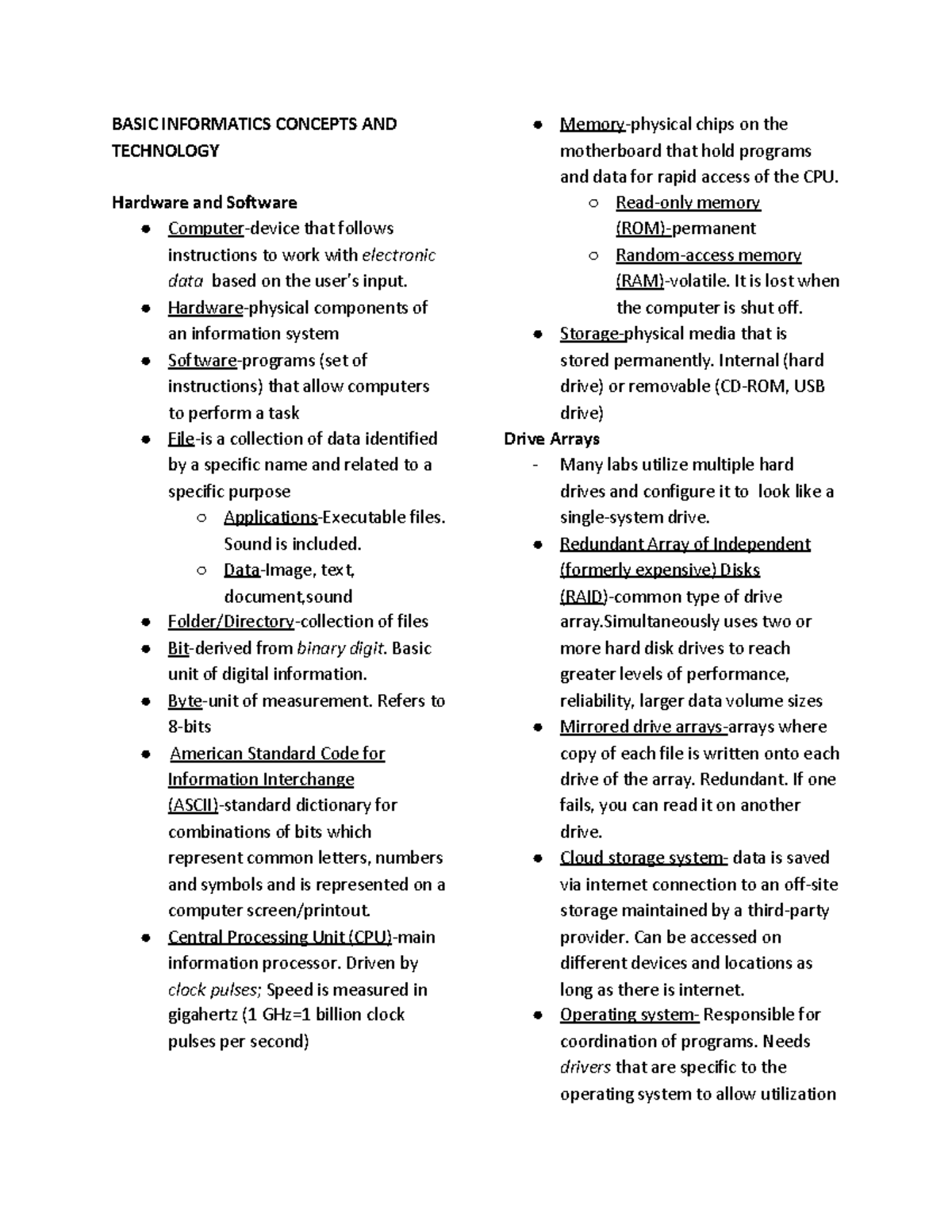 8 Bioinformatics - Notes - BASIC INFORMATICS CONCEPTS AND TECHNOLOGY ...