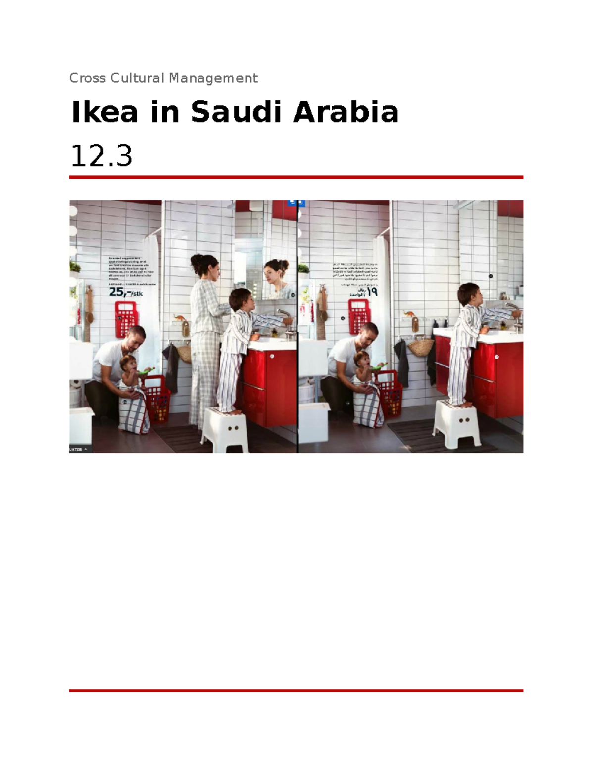 Werkstuk "Ikea in saudi arabia case report" cijfer 7 Cross Cultural Management Ikea in Saudi
