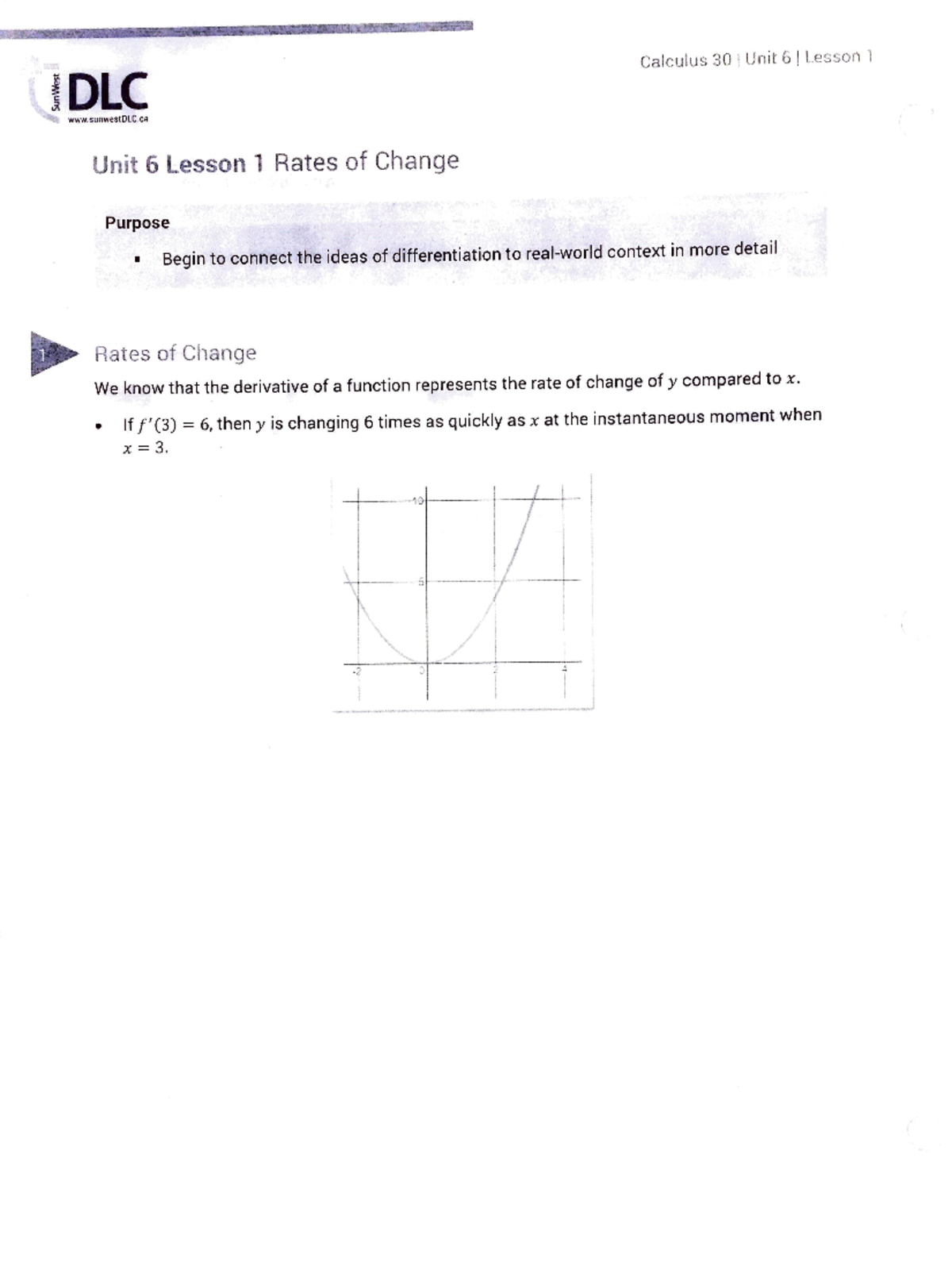 Calculus 30 rate of change -¥, >,SfWH sibMiMfWS- Siiii-tf 7§! 4 CU &i I ...