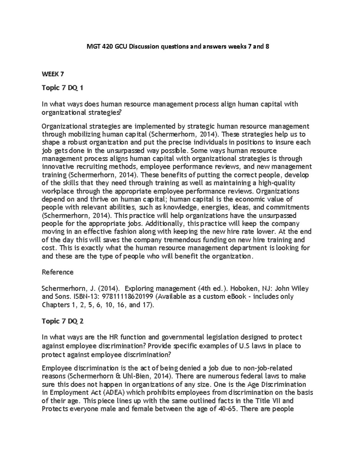 Mgt 4 Gcu Discussion Questions And Answers Weeks 7 And 8 These Strategies Help Us To Shape A Studocu