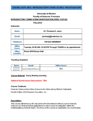 Forensic Science Module 1 - At present, approximately 411 public crime ...