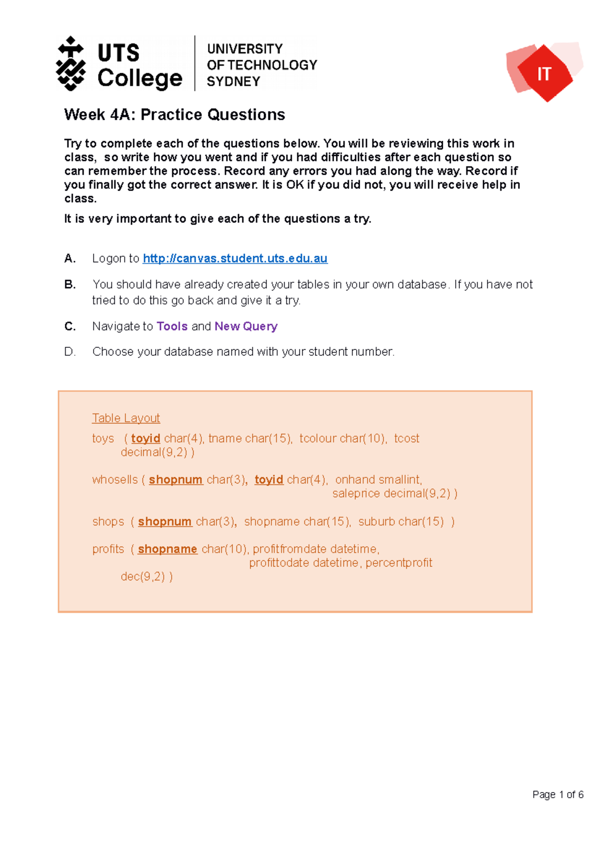 Week 4A - Practice Questions 2 - Week 4A: Practice Questions Try to ...