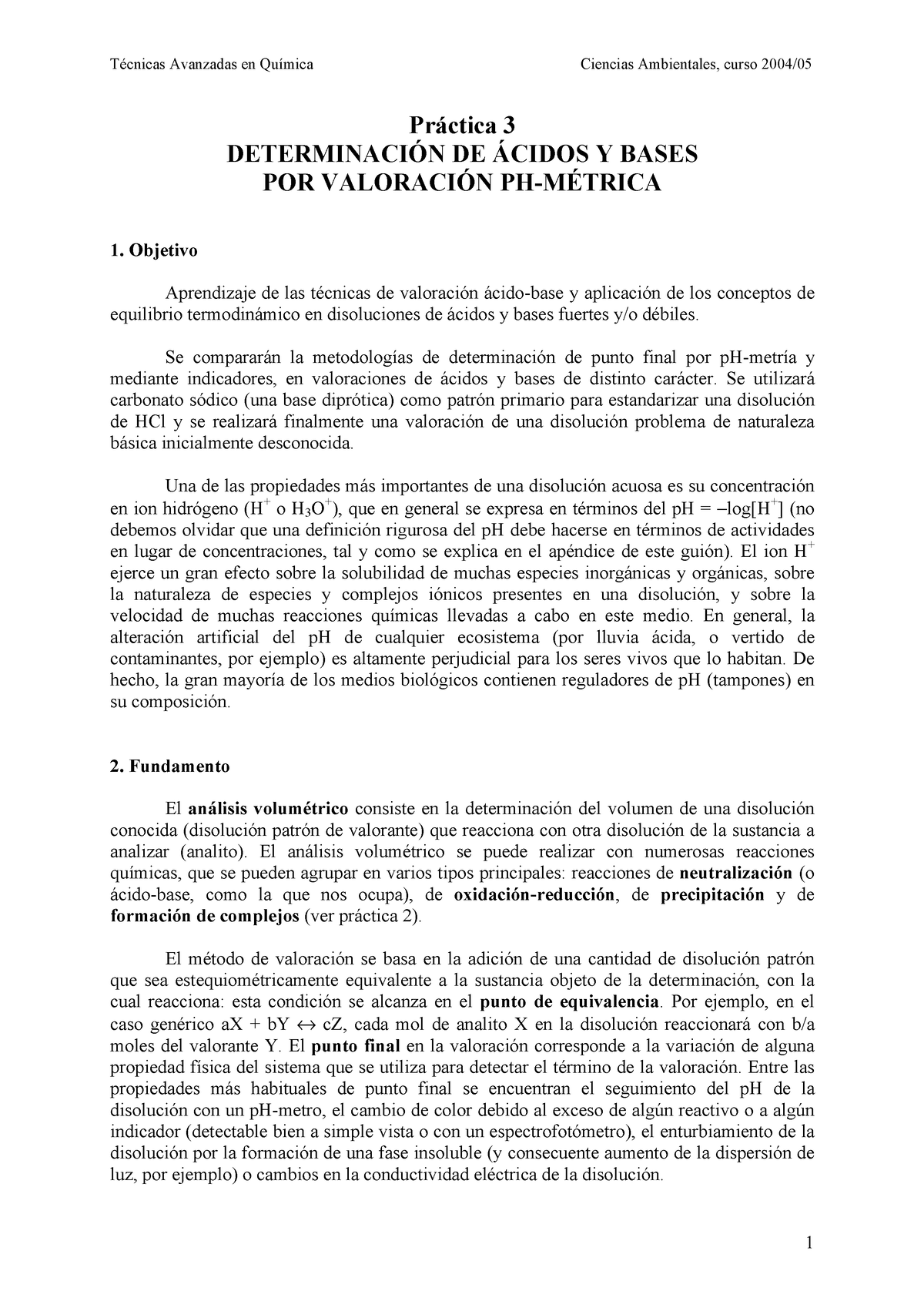 Determinación De Acidos-bases Química - Pr·ctica 3 DETERMINACI”N DE ...