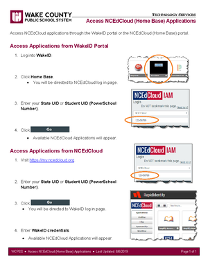 Wake ID Portal Login Instructions - WCPSS WakeID Portal: Student Login