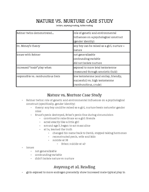 nature vs nurture case study