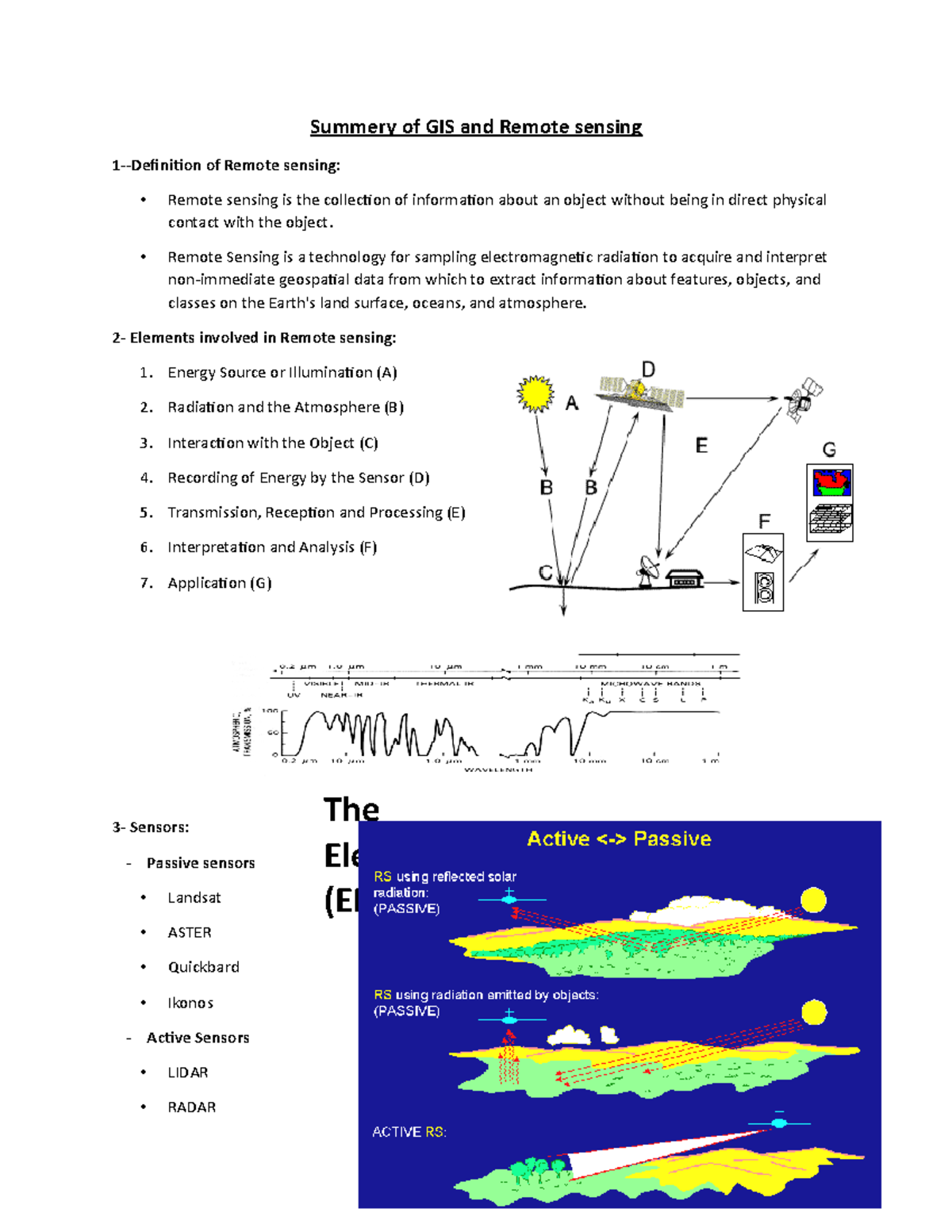 Summary Of GIS Module - Summery Of GIS And Remote Sensing 1-Definition ...