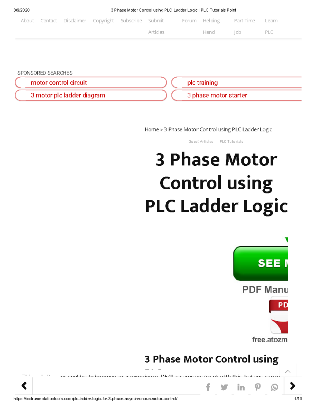 3 Phase Motor Control using PLC Ladder Logic PLC Tutorials Point ...