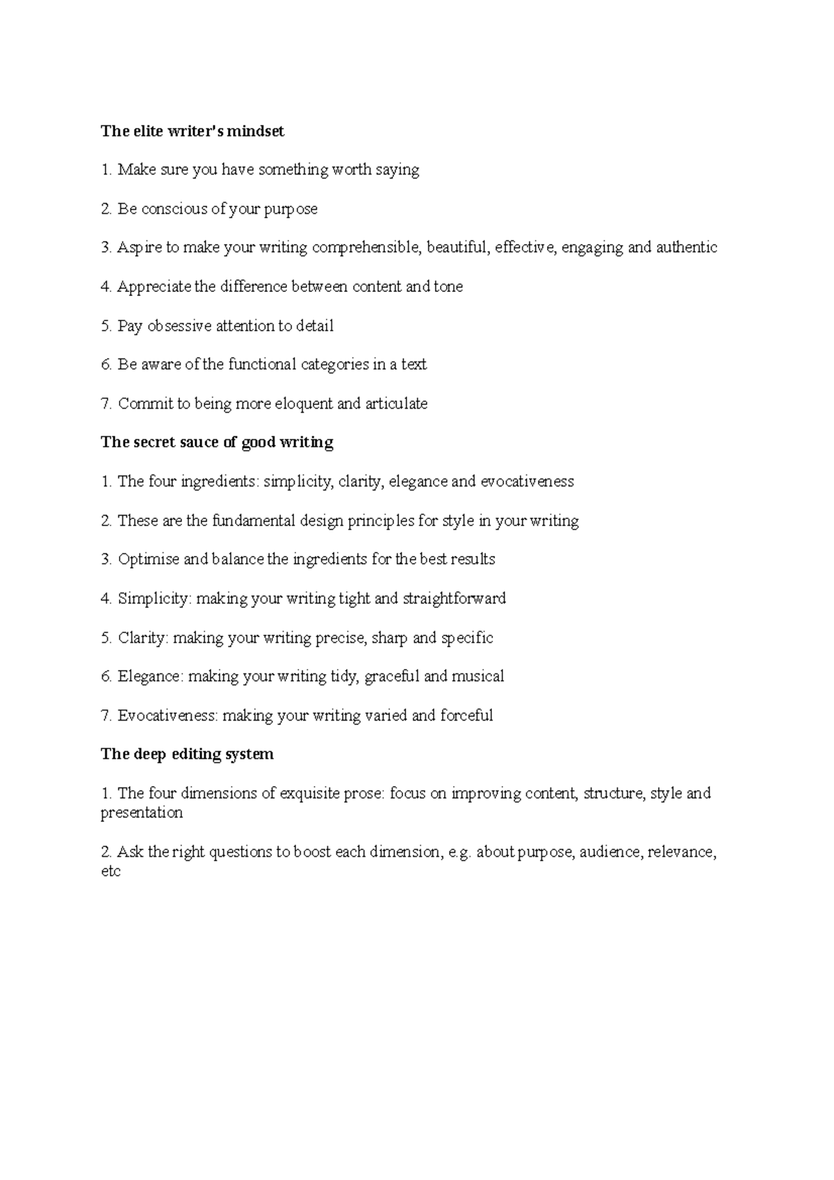 The elite writer course The elite writer #39 s mindset Make sure you have