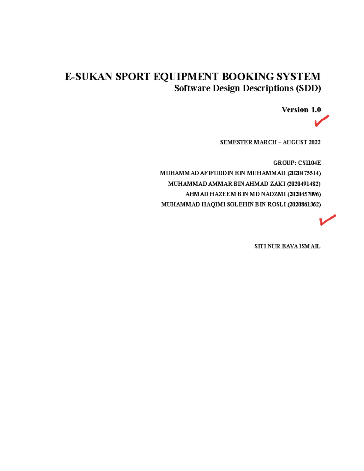 SDD 4E E Sukan Equipment Booking System ESUKAN SPORT EQUIPMENT