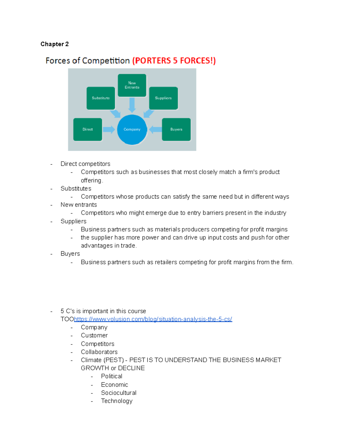 MKT100 CHAP2 - Lecture notes 2 - Chapter 2 Direct competitors ...