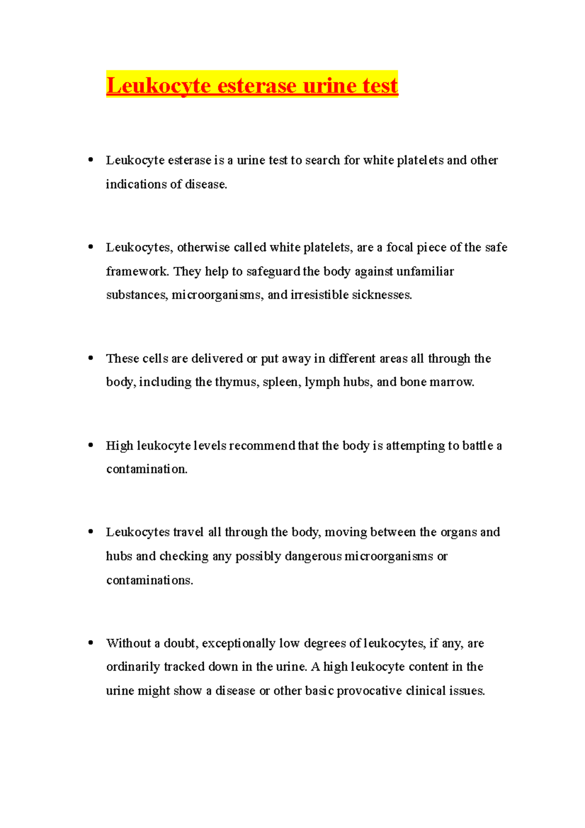 what-do-leukocytes-in-urine-mean