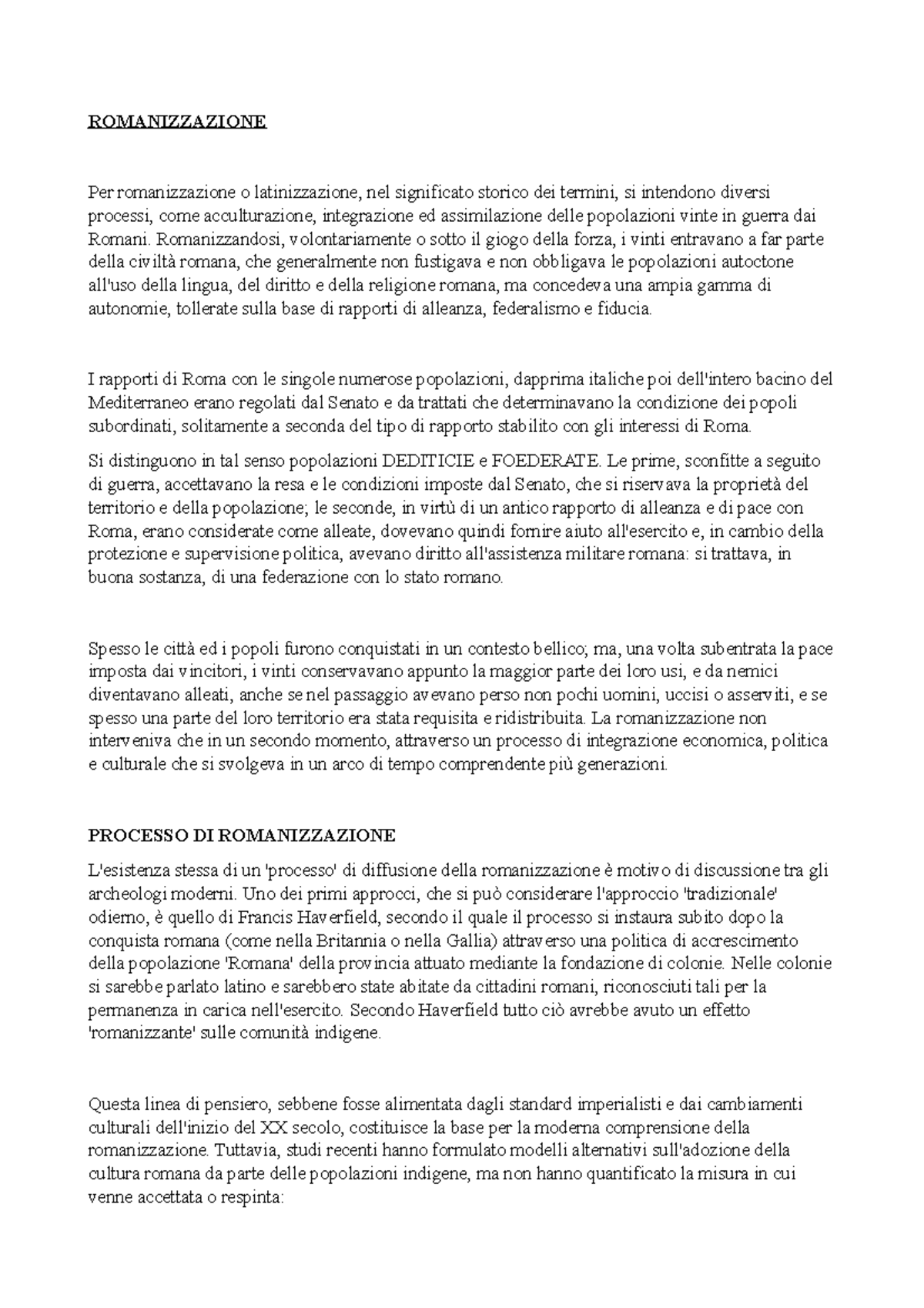 Romanizzazione Concetto di romanizzaz ROMANIZZAZIONE Per